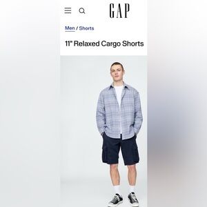 NWT GapFlex 11” Relaxed Cargo Shorts Unisex in Moonlight Blue size 31